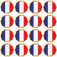 modèle biscuit avec drapeau pays France dans savoureux biscuit vecteur