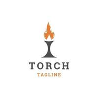 torche logo icône modèle de conception vecteur plat