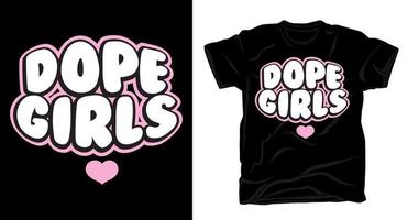 dope les filles typographie t chemise conception vecteur