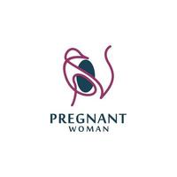 conception de vecteur de logo femme enceinte