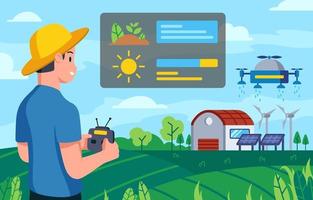 technologie verte pour le concept de l & # 39; agriculture vecteur