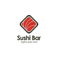 Sushi bar logo conception modèle avec Sushi icône et bar. parfait pour entreprise, entreprise, mobile, application, restaurant, etc vecteur