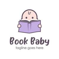 livre bébé logo conception modèle avec livre icône et une bébé. parfait pour entreprise, entreprise, mobile, application, etc. vecteur