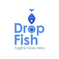 laissez tomber poisson logo conception modèle avec une poisson icône. parfait pour entreprise, entreprise, mobile, application, restaurant, etc vecteur