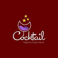 cocktail logo conception modèle avec verre cocktail. parfait pour entreprise, entreprise, mobile, application, restaurant, etc vecteur