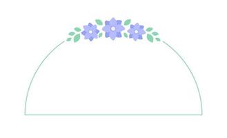 lavande floral cambre Cadre modèle. géométrique frontière avec vigne et fleur modèle. vecteur arrondi frontière avec espace pour texte.