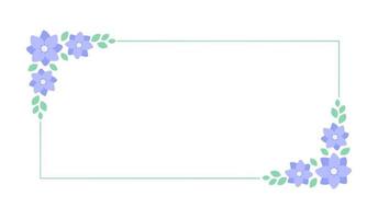 rectangle lavande floral Cadre. botanique fleur frontière vecteur illustration. Facile élégant romantique style pour mariage événements, panneaux, logo, Étiquettes, social médias des postes, etc.