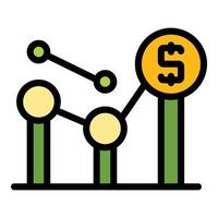 résultat argent graphique icône vecteur plat