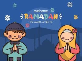 Bienvenue Ramadan Contexte vecteur illustration