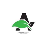 lettre une avec feuille arbre Créatif Frais logo vecteur