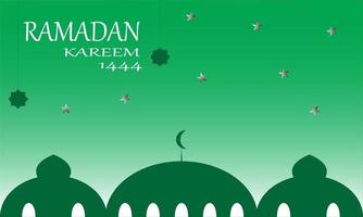 Ramadan salutation avec vert Contexte vecteur