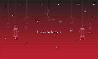 content Ramadan salutations sur une rouge Contexte vecteur