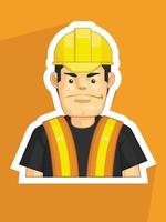 mascotte profession ouvrier du bâtiment profil avatar dessin animé dessin vecteur