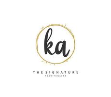 k une ka initiale lettre écriture et Signature logo. une concept écriture initiale logo avec modèle élément. vecteur