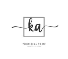 k une ka initiale lettre écriture et Signature logo. une concept écriture initiale logo avec modèle élément. vecteur