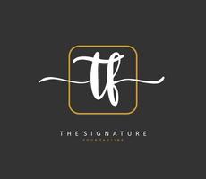 tf initiale lettre écriture et Signature logo. une concept écriture initiale logo avec modèle élément. vecteur
