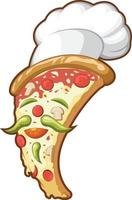Salon de pizzeria cuisinier pizza chef mascotte dessin illustration vectorielle vecteur