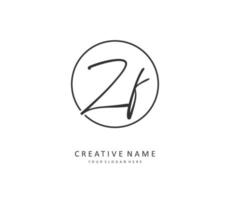 zf initiale lettre écriture et Signature logo. une concept écriture initiale logo avec modèle élément. vecteur