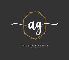 ag initiale lettre écriture et Signature logo. une concept écriture initiale logo avec modèle élément. vecteur