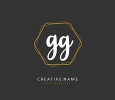 gg initiale lettre écriture et Signature logo. une concept écriture initiale logo avec modèle élément. vecteur