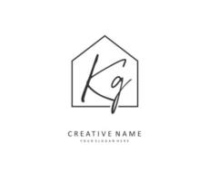 kg initiale lettre écriture et Signature logo. une concept écriture initiale logo avec modèle élément. vecteur