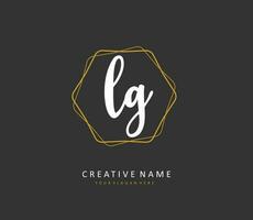 lg initiale lettre écriture et Signature logo. une concept écriture initiale logo avec modèle élément. vecteur