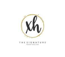 X h xh initiale lettre écriture et Signature logo. une concept écriture initiale logo avec modèle élément. vecteur