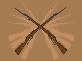 Vieux fusil fusil baïonnette arme militaire dessin illustration dessin vecteur
