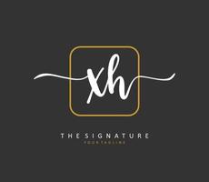 X h xh initiale lettre écriture et Signature logo. une concept écriture initiale logo avec modèle élément. vecteur