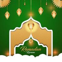 Ramadan à thème avec lanterne éléments, les musulmans salutation carte, islamique à thème arrière-plans avec lune, islamique Festival médias social bannière, eid mubarak thème Contexte modèle, salutations cartes vecteur