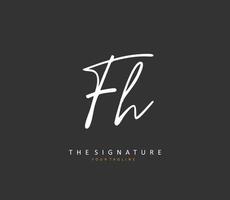 F h fh initiale lettre écriture et Signature logo. une concept écriture initiale logo avec modèle élément. vecteur