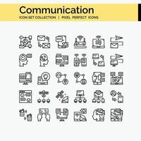 jeu d'icônes de contour de communication vecteur