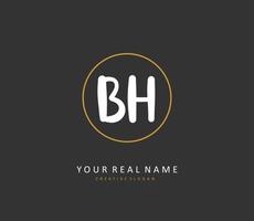 b h bh initiale lettre écriture et Signature logo. une concept écriture initiale logo avec modèle élément. vecteur