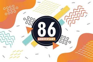86e anniversaire fête logotype avec coloré abstrait Contexte conception avec géométrique formes vecteur conception