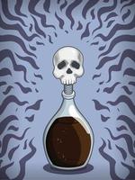Élixir de poison potion de sorcière mortelle dessin de flacon de concoction dessin vecteur