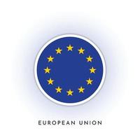 européen syndicat drapeau rond conception vecteur
