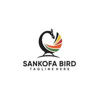 sankofa oiseau logo vecteur