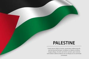 vague drapeau de Palestine sur blanc Contexte. bannière ou ruban vec vecteur