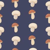 sans couture modèle avec différent champignons. dessin animé, plat illustration vecteur