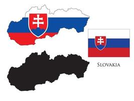 la slovaquie drapeau et carte illustration vecteur