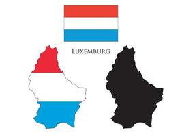 Luxembourg drapeau et carte illustration vecteur