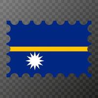 affranchissement timbre avec nauru drapeau. vecteur illustration.