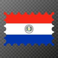 affranchissement timbre avec paraguay drapeau. vecteur illustration.