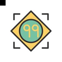 99 des noms de Allah icône logo style vecteur