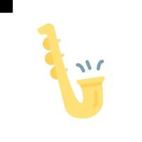 saxophone icône logo plat style vecteur