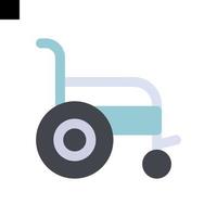 fauteuil roulant icône logo plat style vecteur