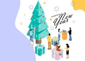 joyeux Noël et content Nouveau an. content vacances. vecteur illustration. eps dix