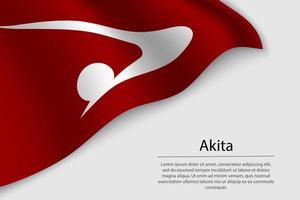 vague drapeau de akita est une Région de Japon vecteur