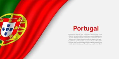 vague drapeau de le Portugal sur blanc Contexte. vecteur