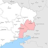 Donetsk et Lougansk Régions dans Ukraine carte modèle pour votre conception vecteur